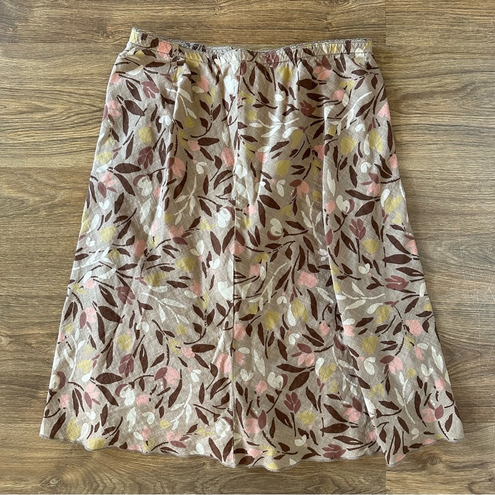 Brown Tones MIDI Cotton J Jill Skirt